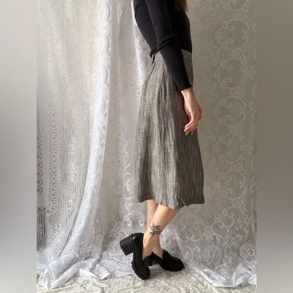 Vintage 90s Button Front Midi Skirt Norton McNaughton Size 8 - Picture 9 of 12